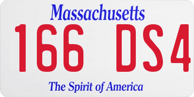 MA license plate 166DS4