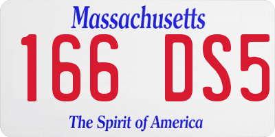 MA license plate 166DS5