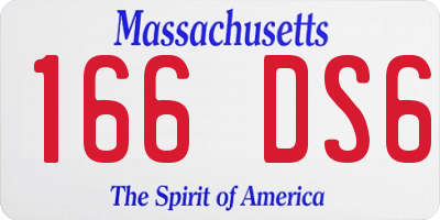 MA license plate 166DS6