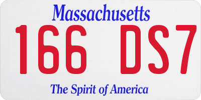 MA license plate 166DS7