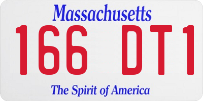 MA license plate 166DT1