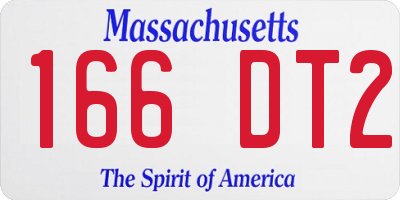 MA license plate 166DT2