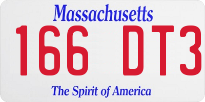 MA license plate 166DT3