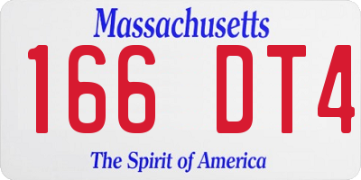 MA license plate 166DT4