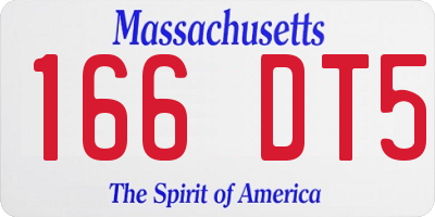 MA license plate 166DT5