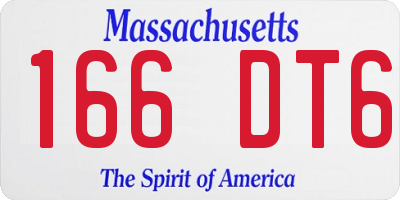 MA license plate 166DT6