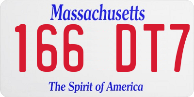 MA license plate 166DT7