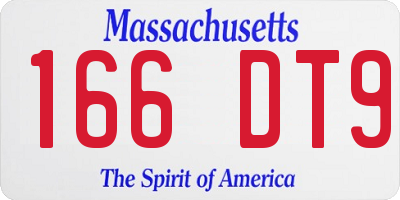 MA license plate 166DT9
