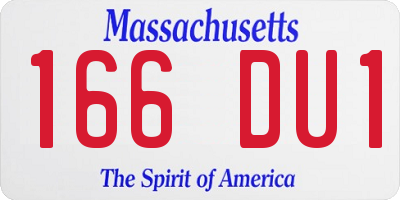 MA license plate 166DU1