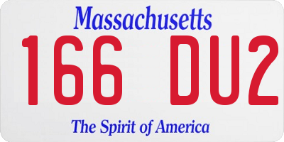 MA license plate 166DU2