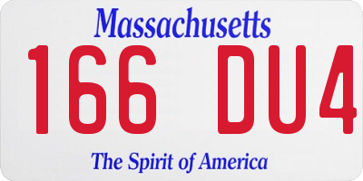 MA license plate 166DU4