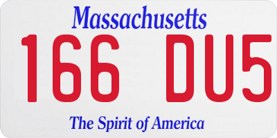 MA license plate 166DU5