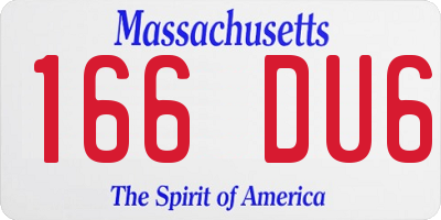 MA license plate 166DU6