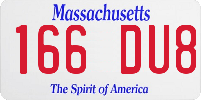 MA license plate 166DU8