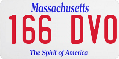 MA license plate 166DV0