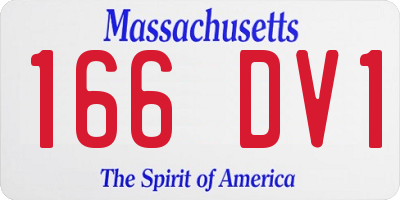 MA license plate 166DV1