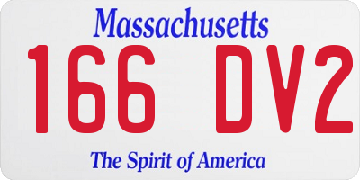 MA license plate 166DV2