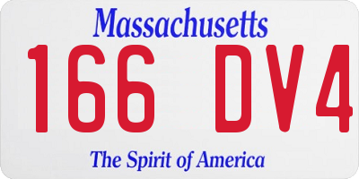 MA license plate 166DV4