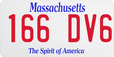 MA license plate 166DV6