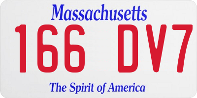 MA license plate 166DV7
