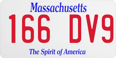 MA license plate 166DV9