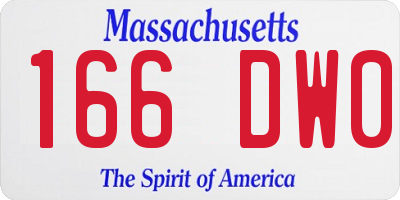 MA license plate 166DW0