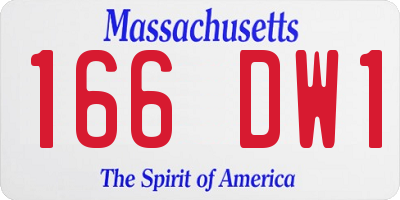 MA license plate 166DW1