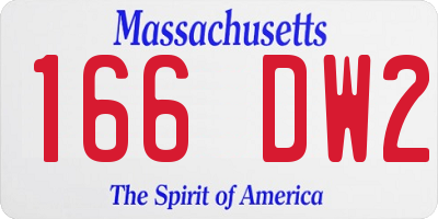 MA license plate 166DW2