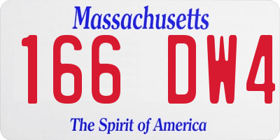 MA license plate 166DW4