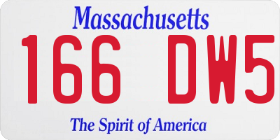 MA license plate 166DW5
