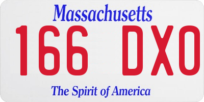 MA license plate 166DX0