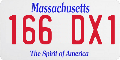 MA license plate 166DX1