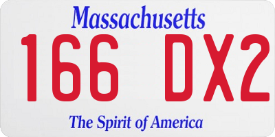 MA license plate 166DX2