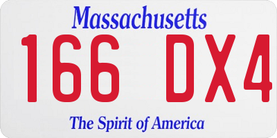 MA license plate 166DX4