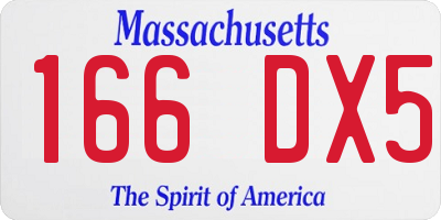 MA license plate 166DX5