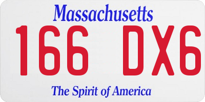MA license plate 166DX6