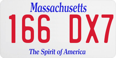 MA license plate 166DX7