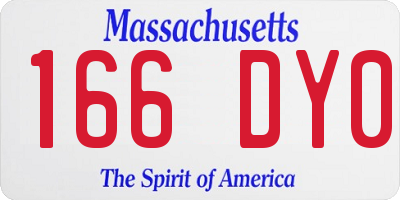 MA license plate 166DY0