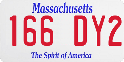 MA license plate 166DY2