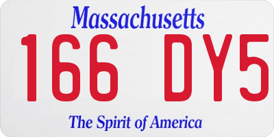 MA license plate 166DY5