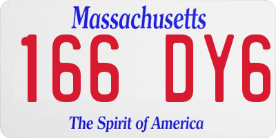 MA license plate 166DY6