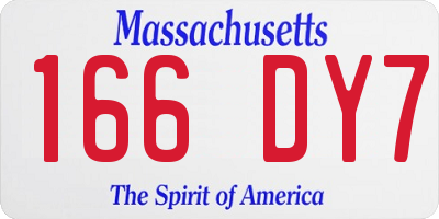 MA license plate 166DY7