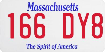 MA license plate 166DY8