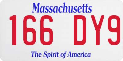 MA license plate 166DY9