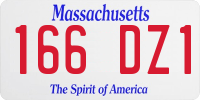 MA license plate 166DZ1