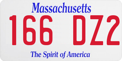 MA license plate 166DZ2