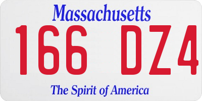 MA license plate 166DZ4