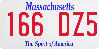 MA license plate 166DZ5