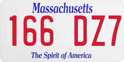 MA license plate 166DZ7