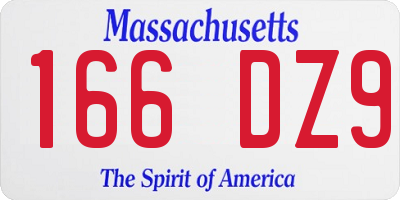 MA license plate 166DZ9